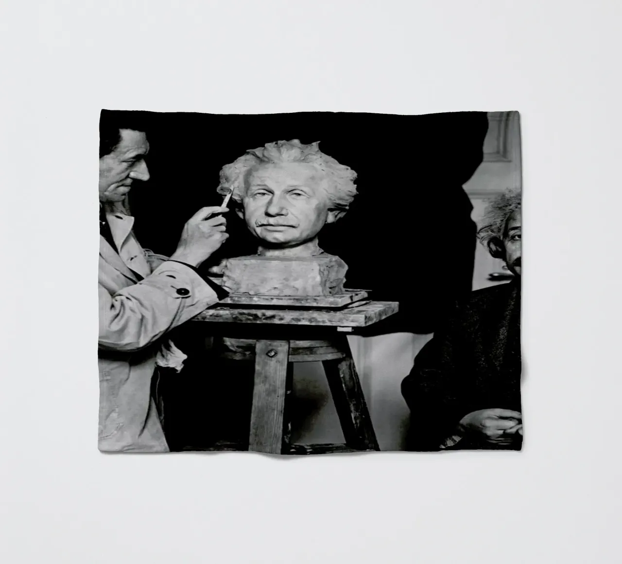 Albert Einstein Portrait fleecedeken van Gallery Print and Art Limited