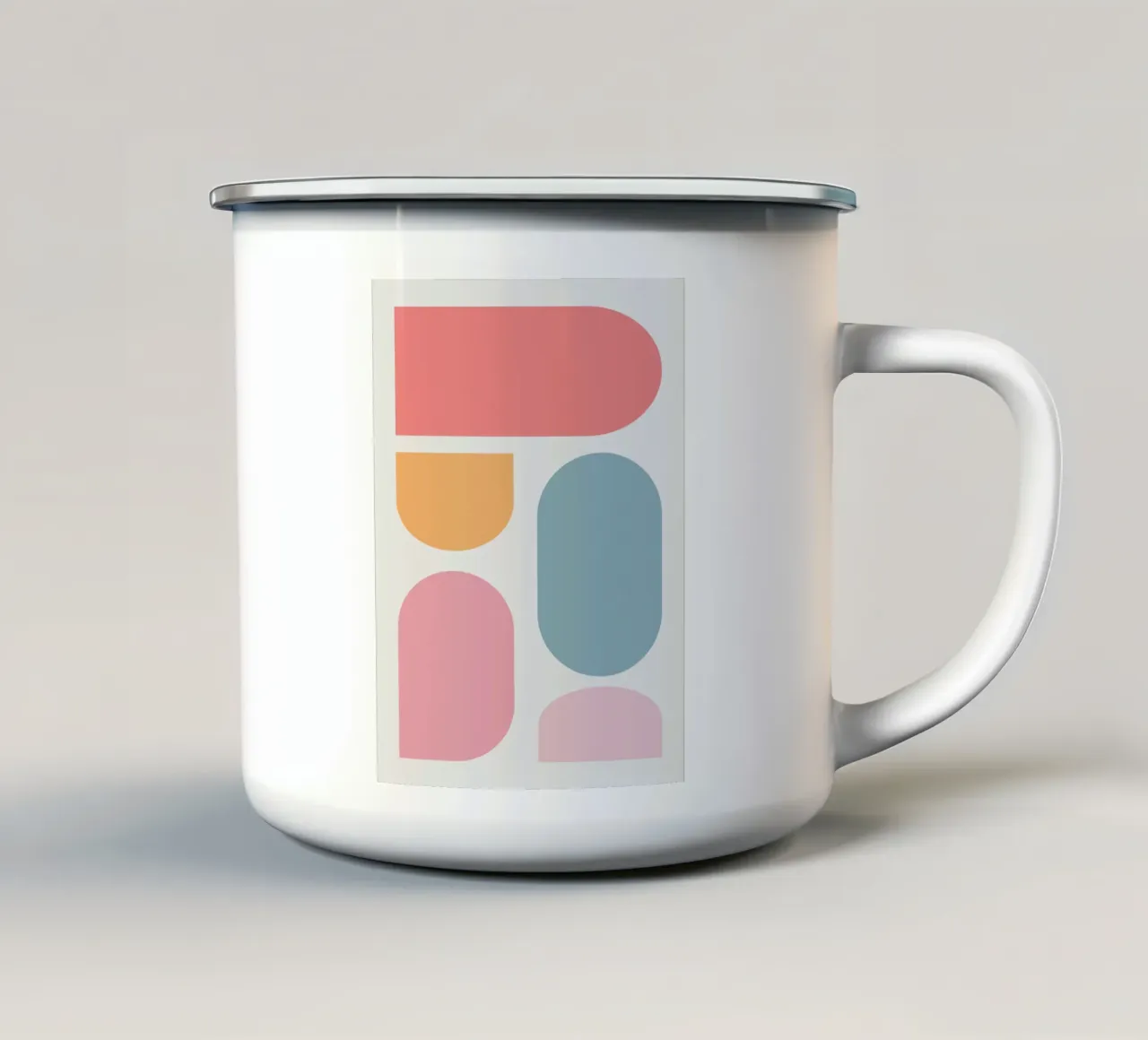 Blocco geometrico di colori pastello tazza in smalto da Little Dean