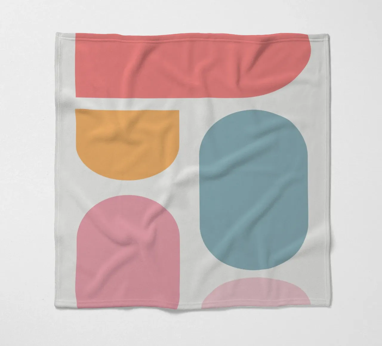 Geometric pastel color block fleece blanket by Little Dean