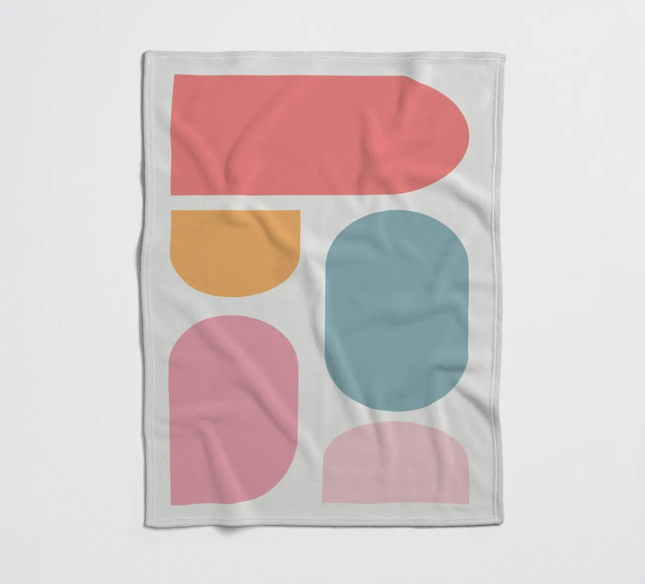 Geometric pastel color block fleece blanket by Little Dean