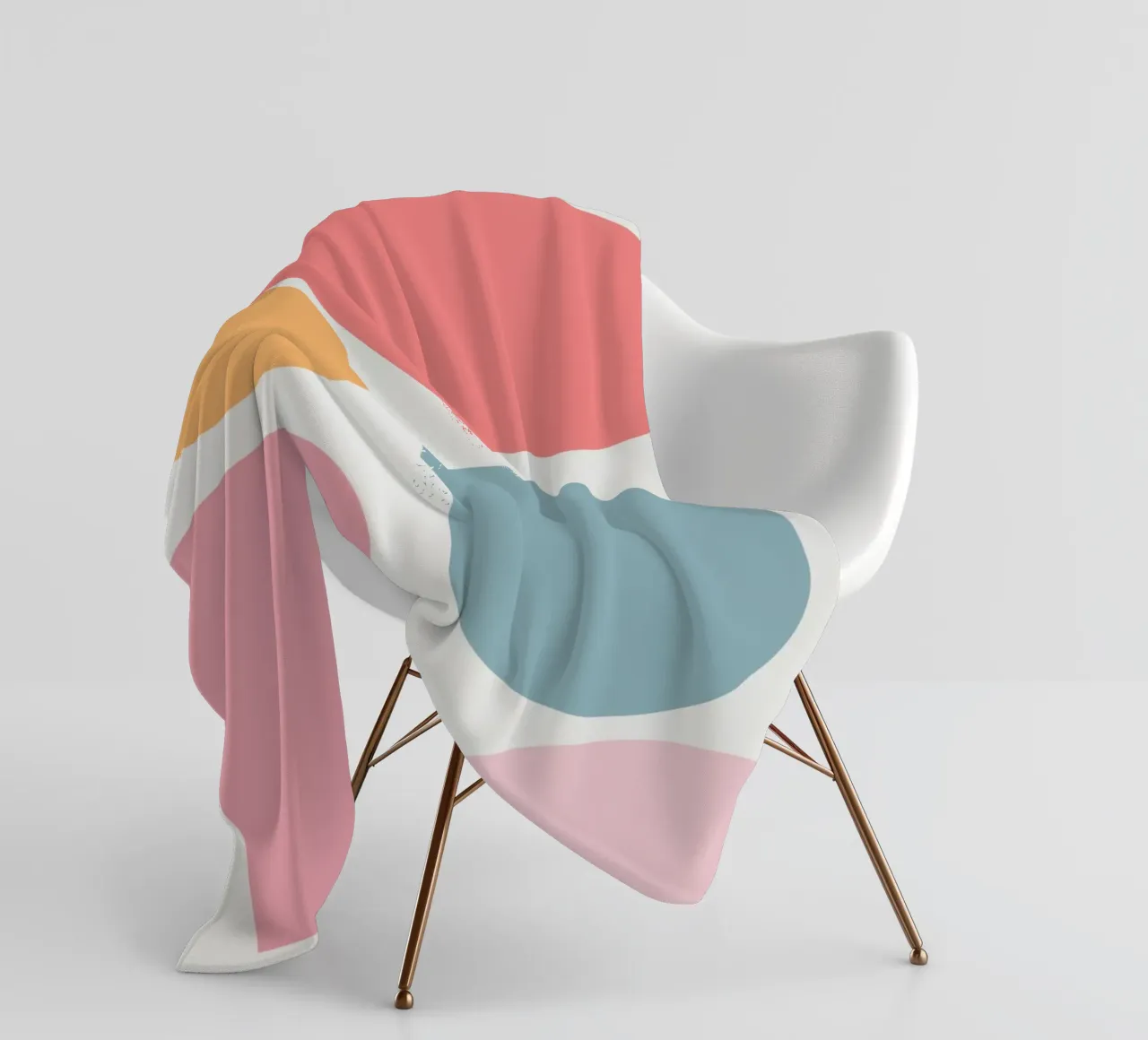 Geometric pastel color block fleece blanket by Little Dean
