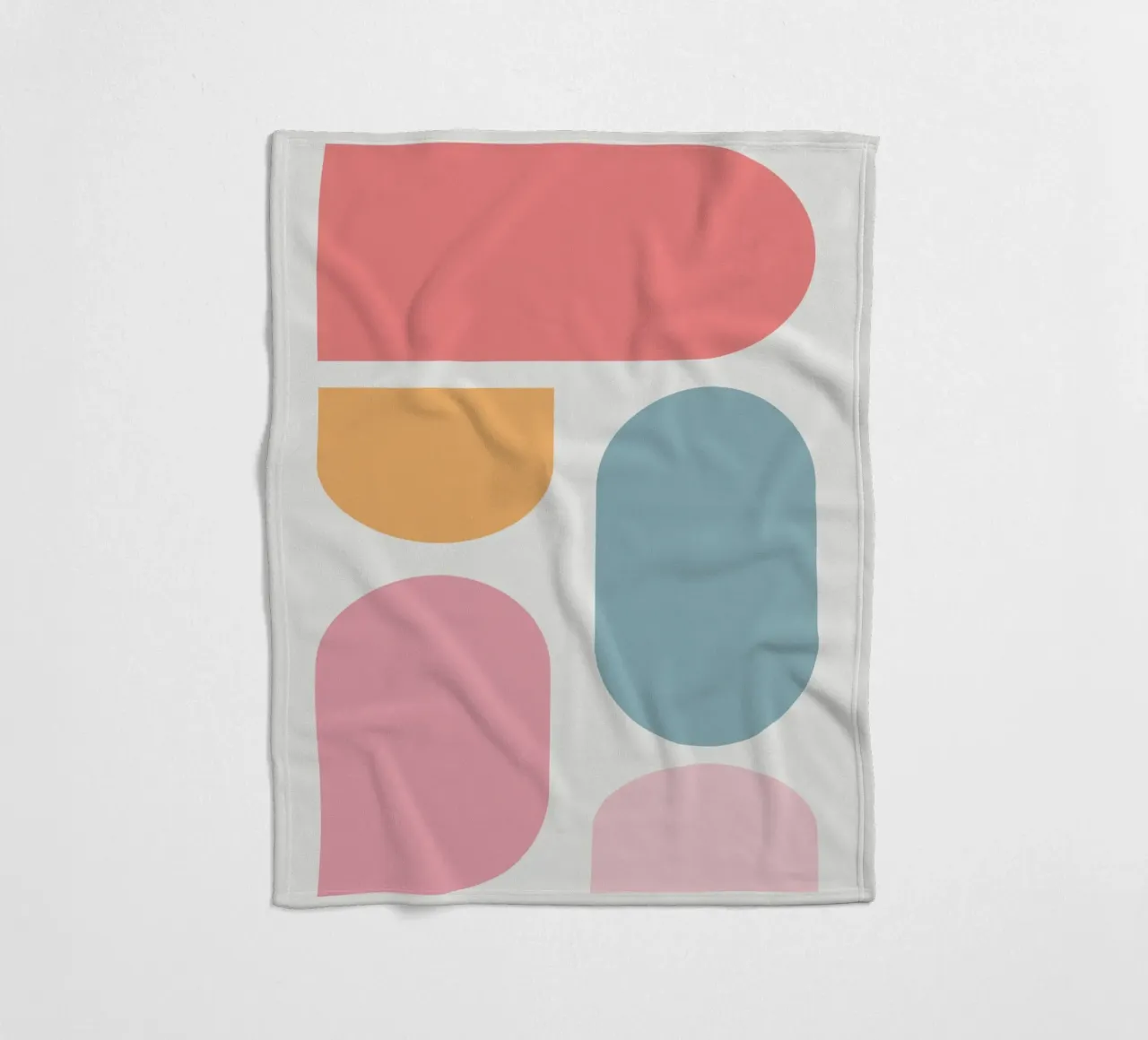 Geometric pastel color block fleece blanket by Little Dean