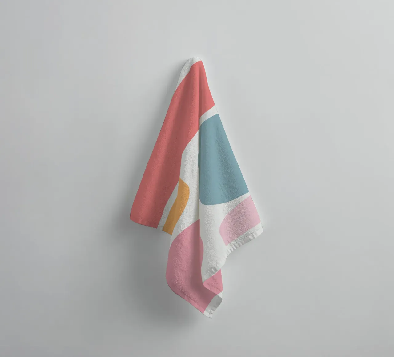Geometric pastel color block towel by Little Dean