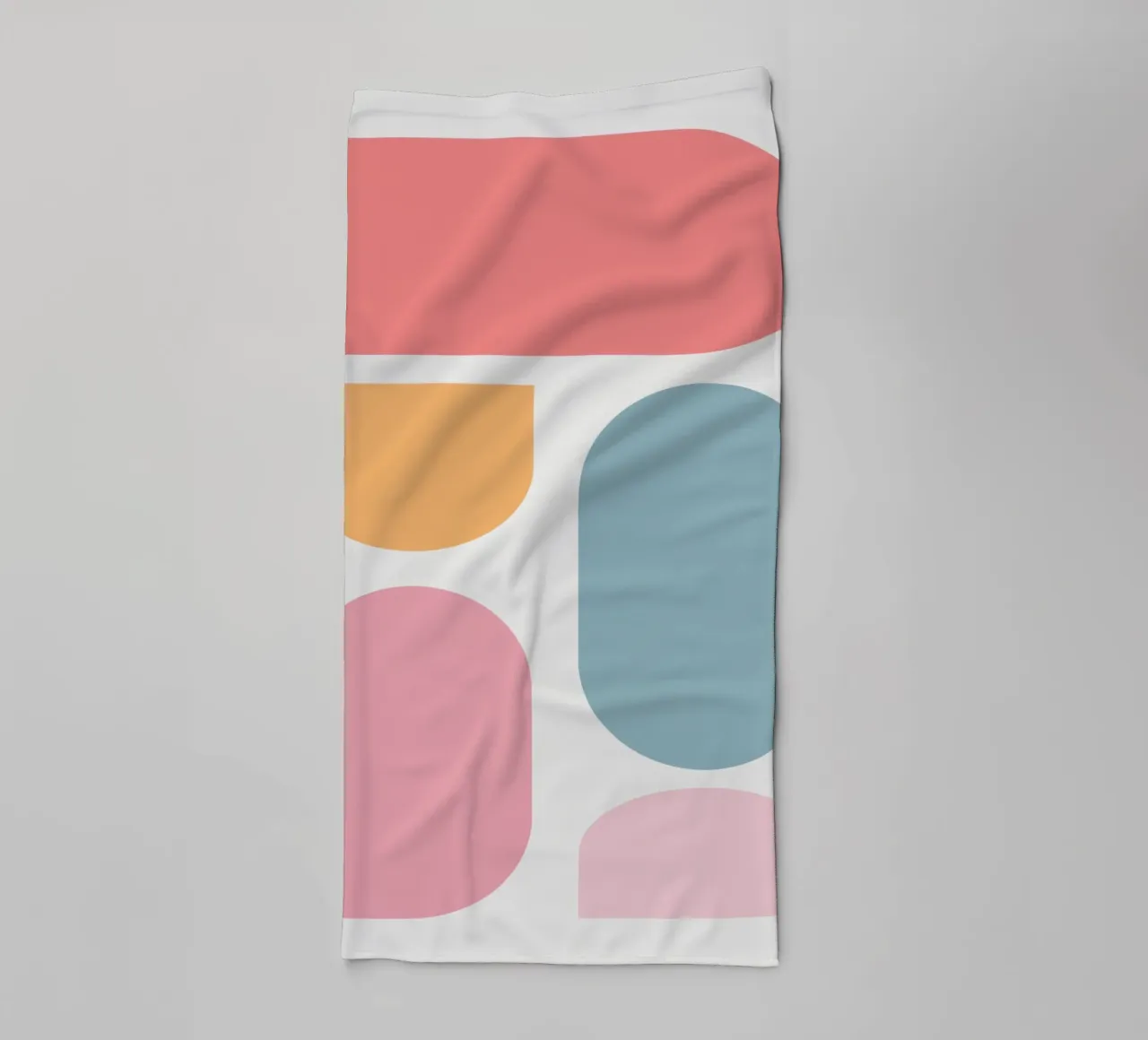 Geometric pastel color block towel by Little Dean