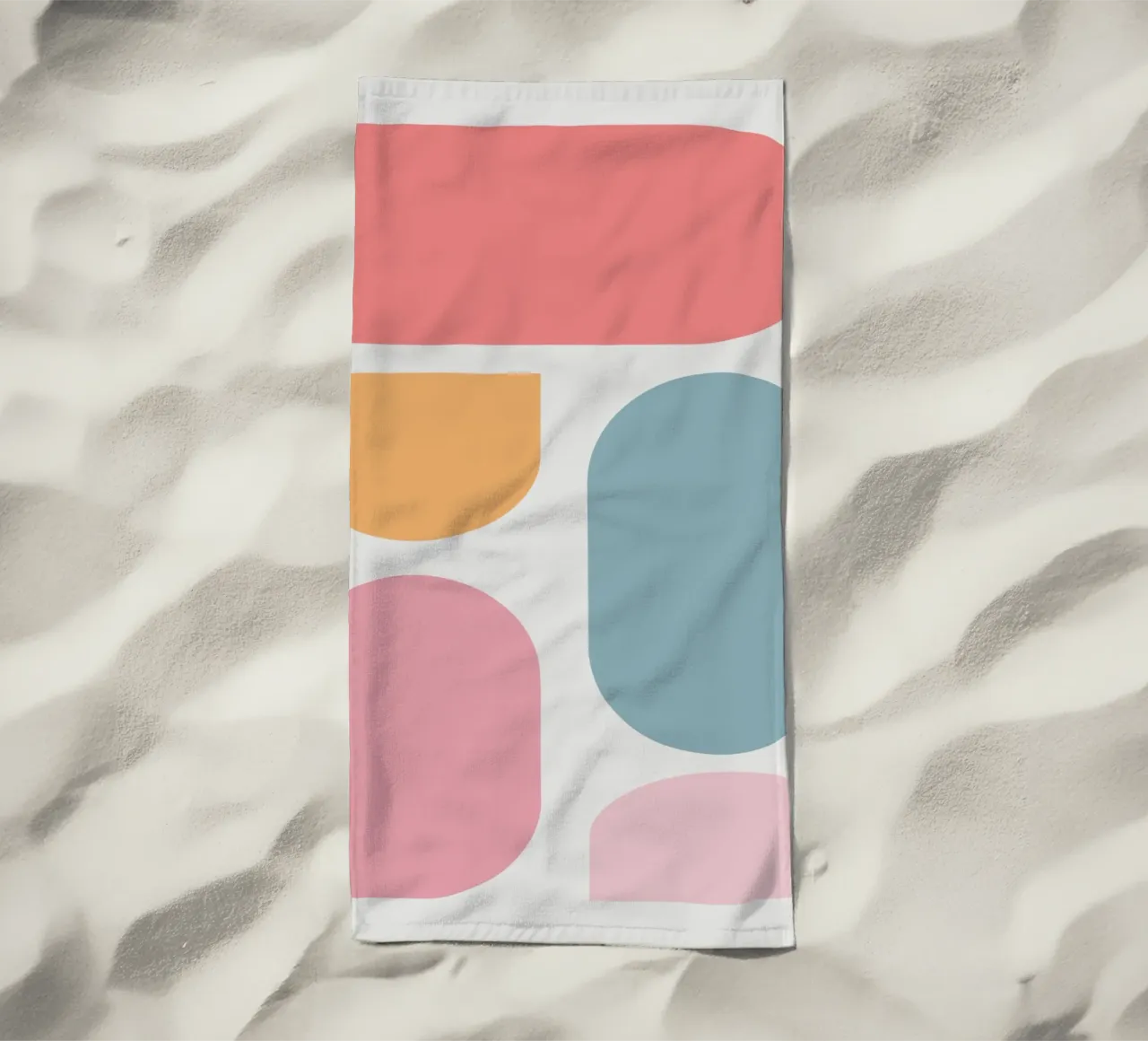 Geometric pastel color block beach towel by Little Dean