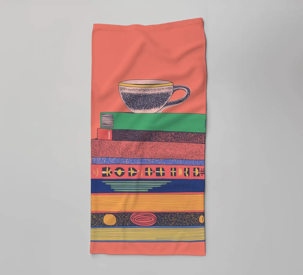 ☕ Cozy Home Library Art – Coffee & Books Aesthetic Print 📚 towel by Kaji