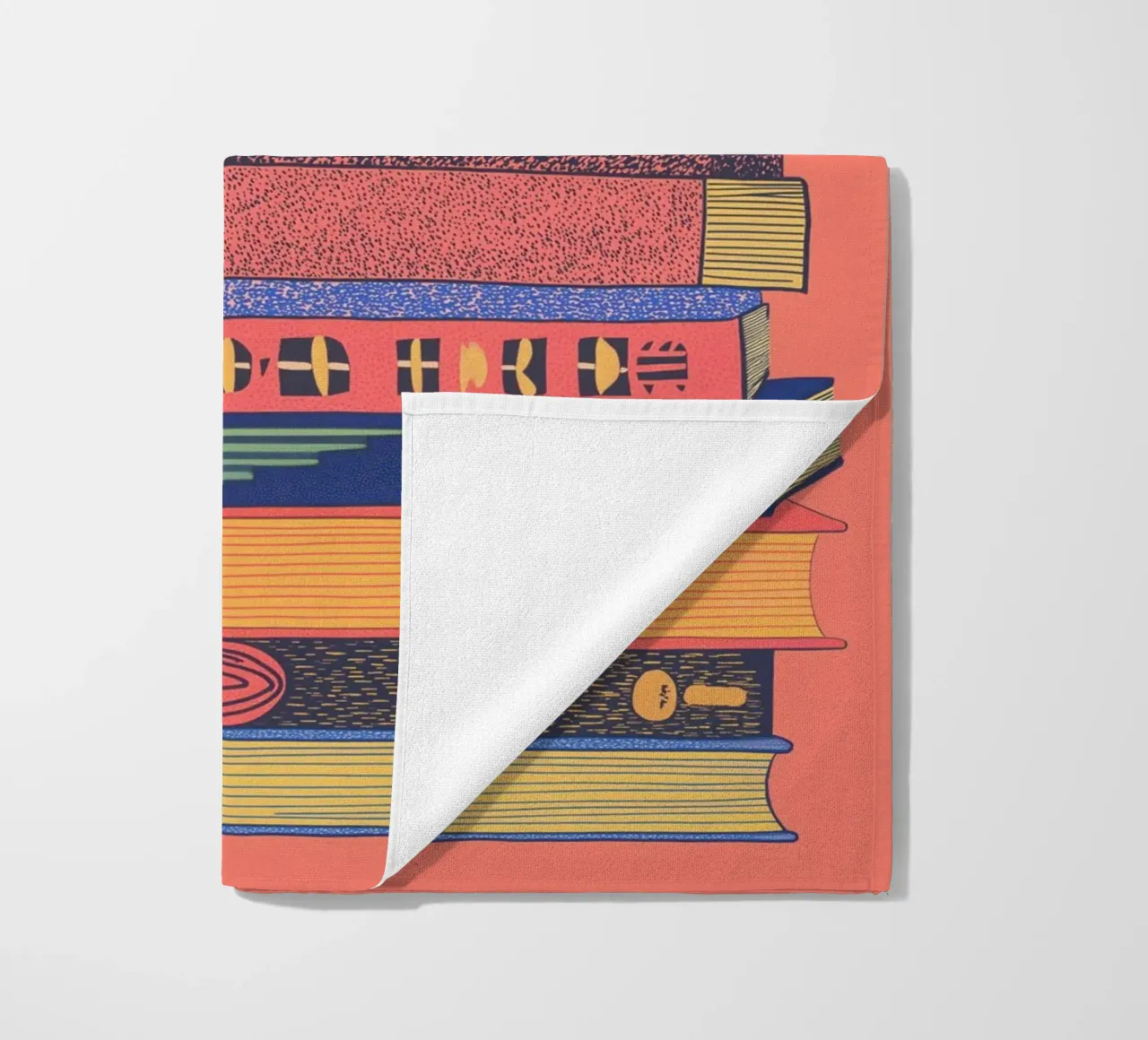 ☕ Cozy Home Library Art – Coffee & Books Aesthetic Print 📚 beach towel by Kaji