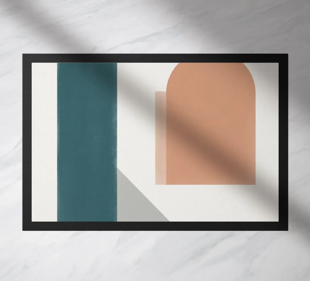 Geometric architecture arrangement doormat by Little Dean