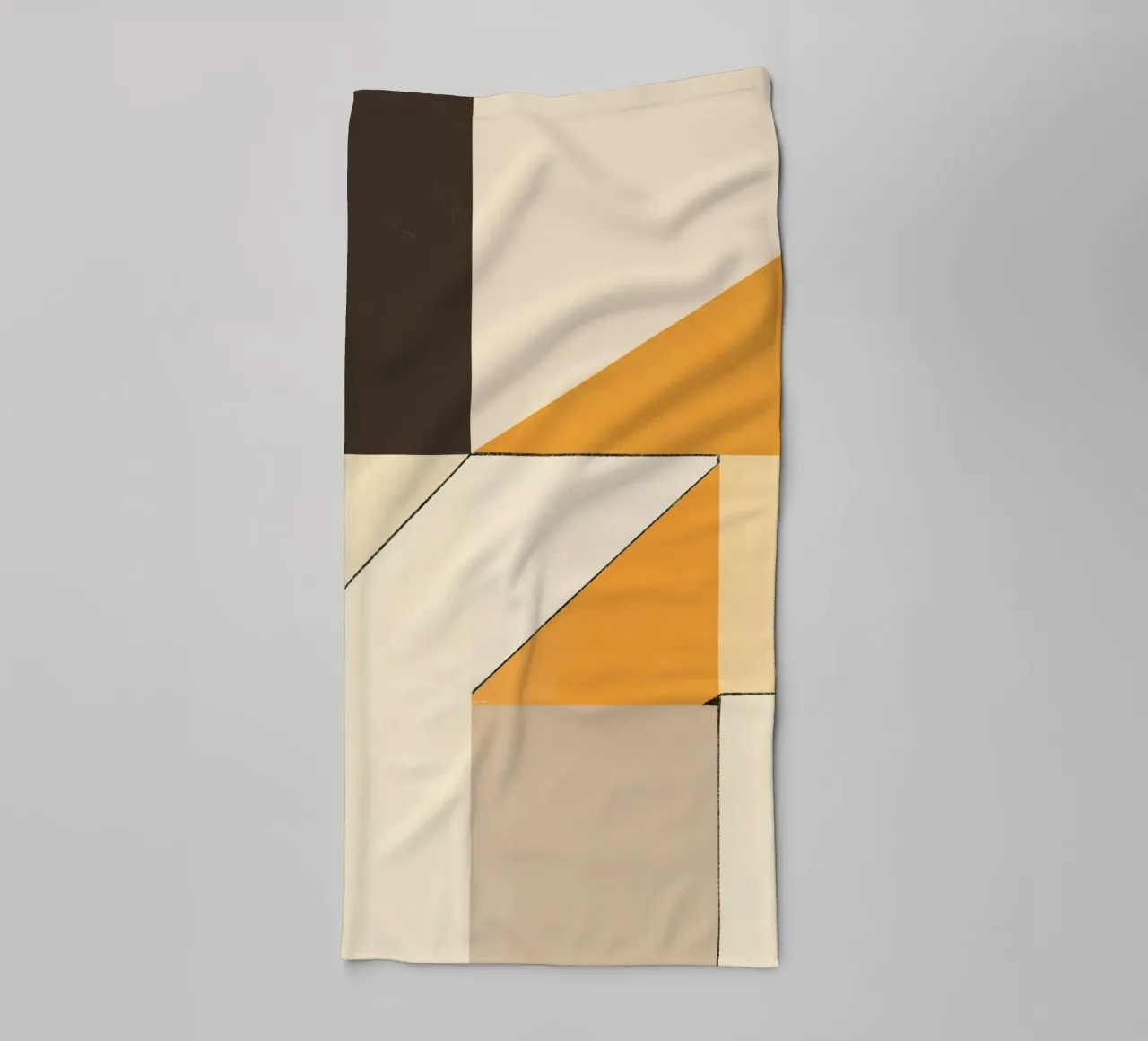 Geometrische Anordnung in Gelb und Schwarz Handtuch von Little Dean