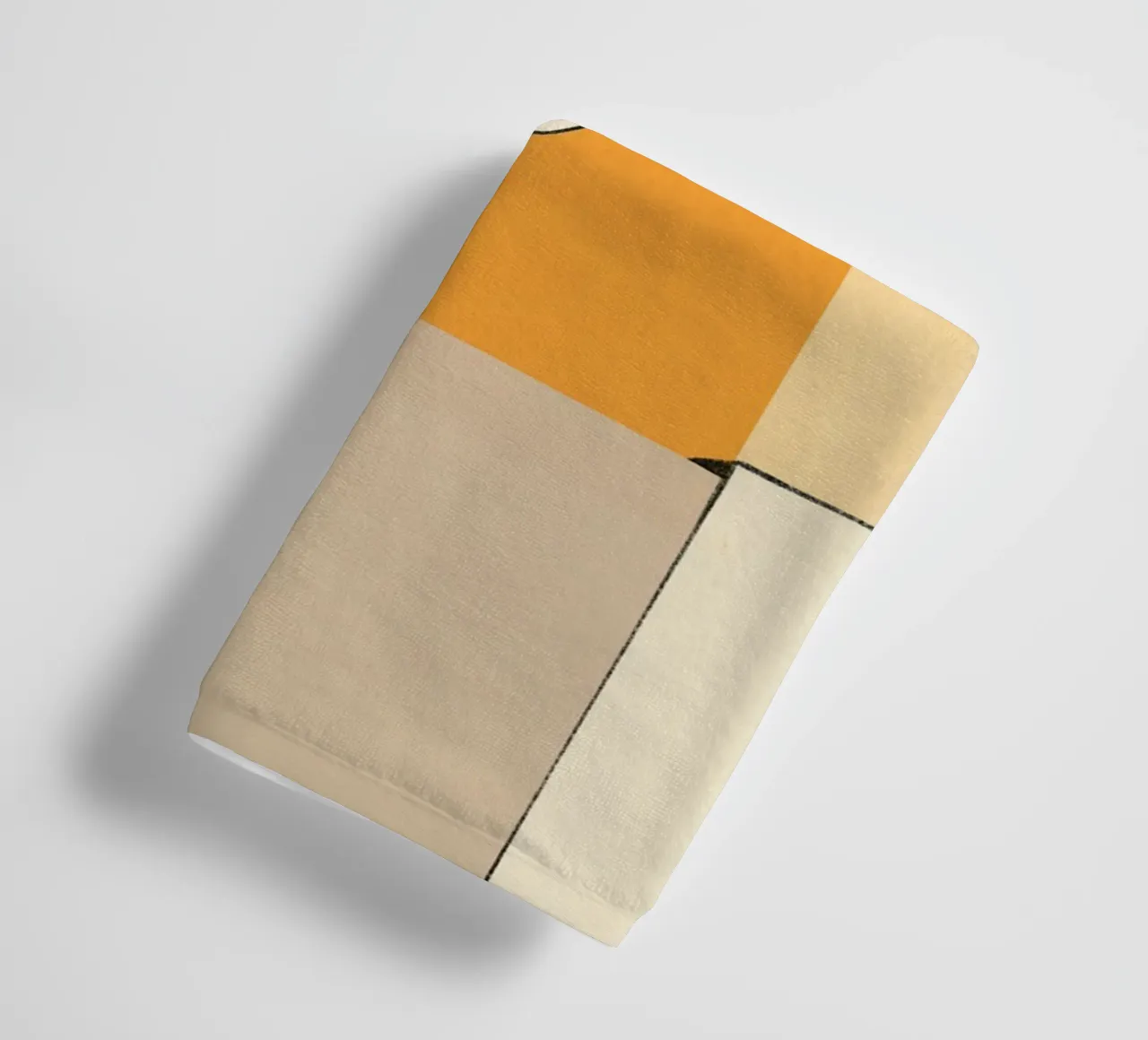 Geometrische Anordnung in Gelb und Schwarz Handtuch von Little Dean