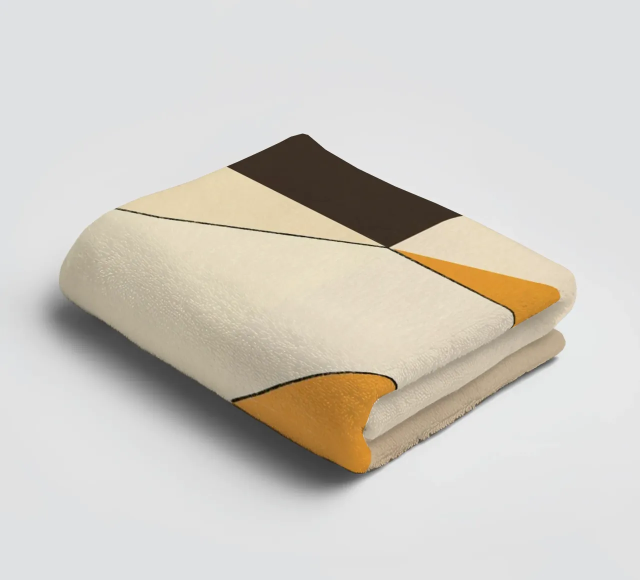 Geometrische Anordnung in Gelb und Schwarz Handtuch von Little Dean