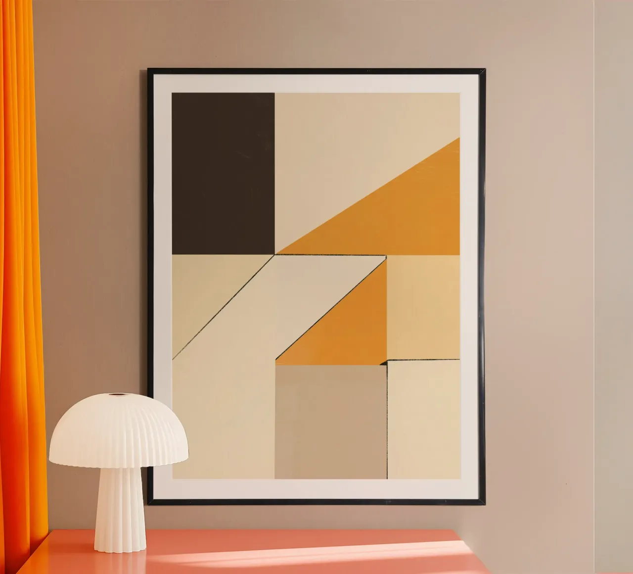 Composizione geometrica gialla e nera carta hahnemühle da Little Dean