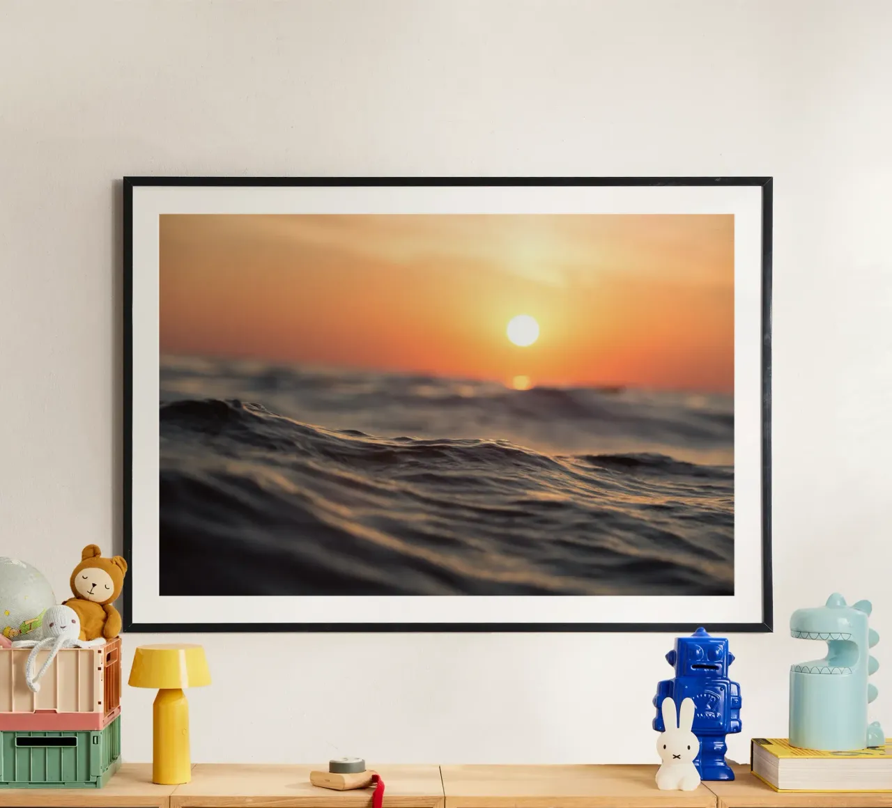 Paesaggio della spiaggia poster con telaio in alluminio da PhotoVibe Decor
