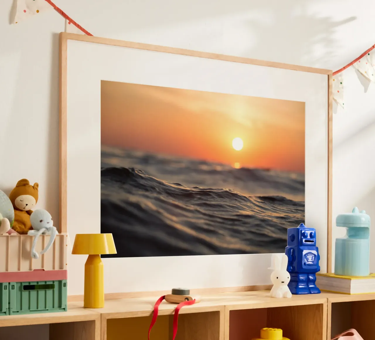 Paesaggio della spiaggia poster con telaio in alluminio da PhotoVibe Decor