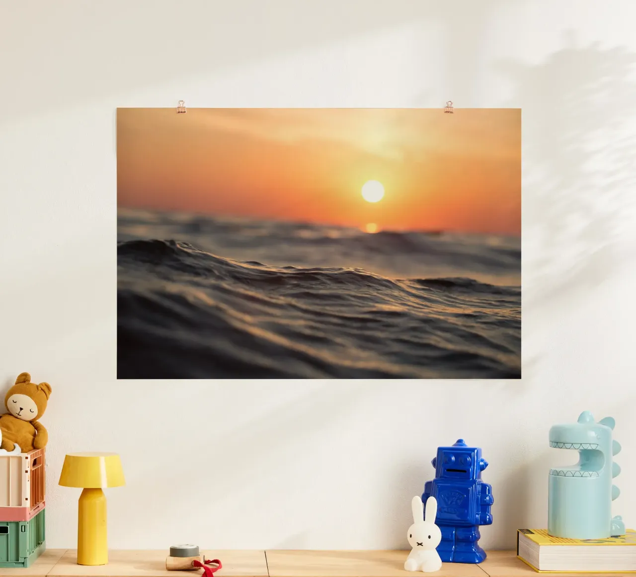 Paesaggio della spiaggia poster con telaio in alluminio da PhotoVibe Decor