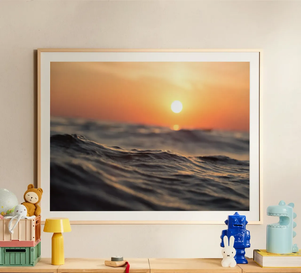 Paesaggio della spiaggia poster con telaio in alluminio da PhotoVibe Decor