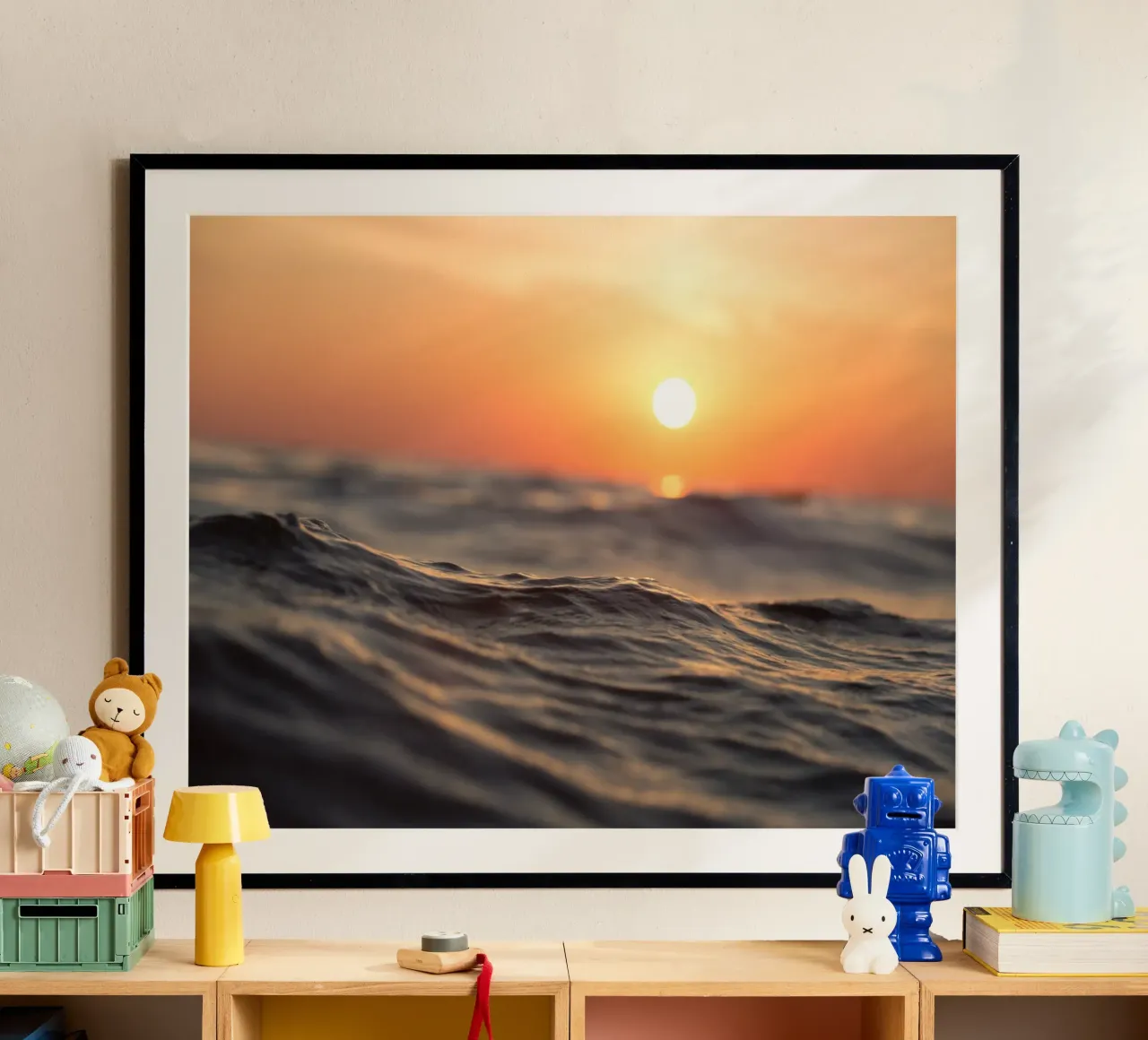 Paesaggio della spiaggia poster con telaio in alluminio da PhotoVibe Decor