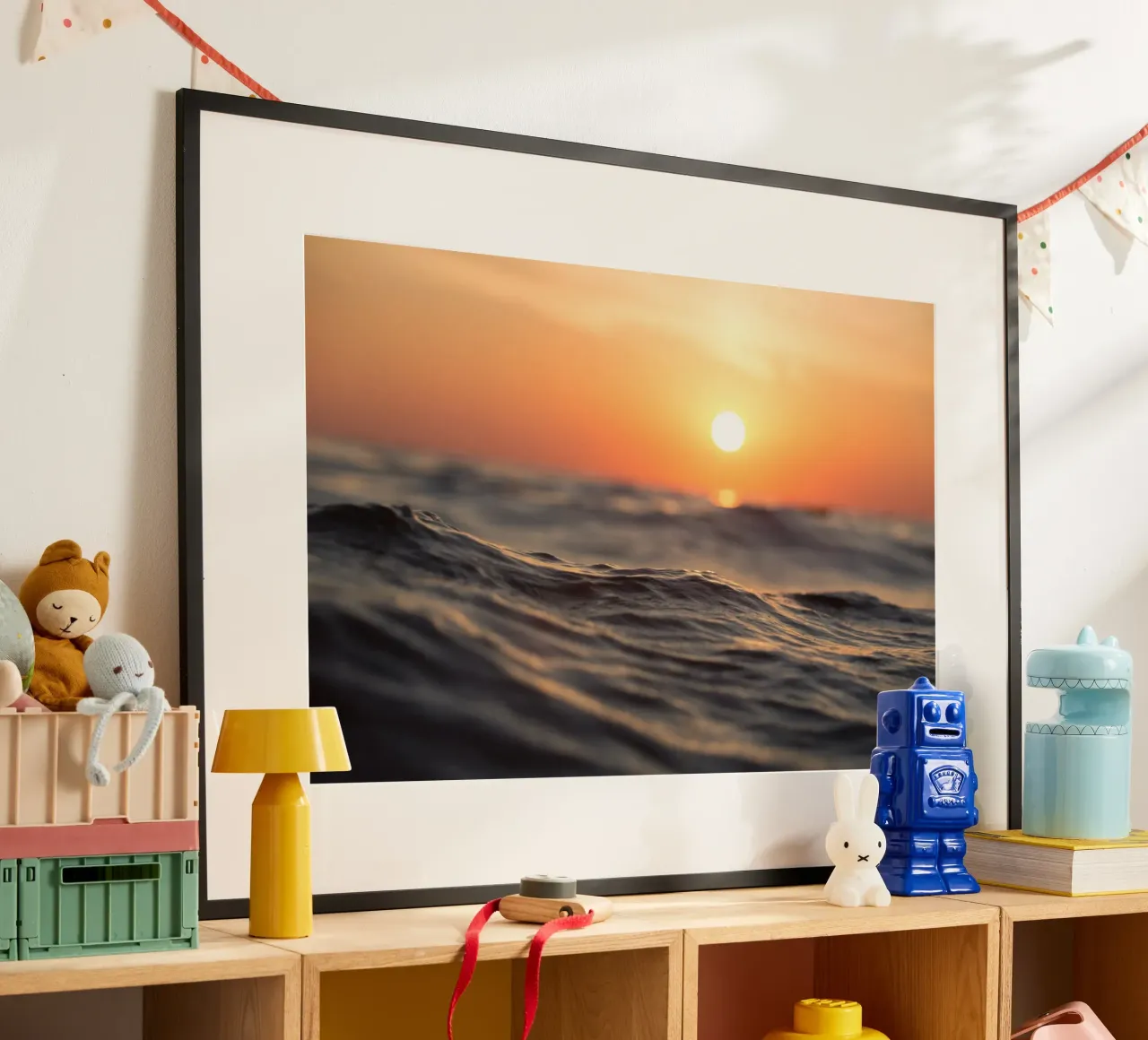Paesaggio della spiaggia poster con telaio in alluminio da PhotoVibe Decor
