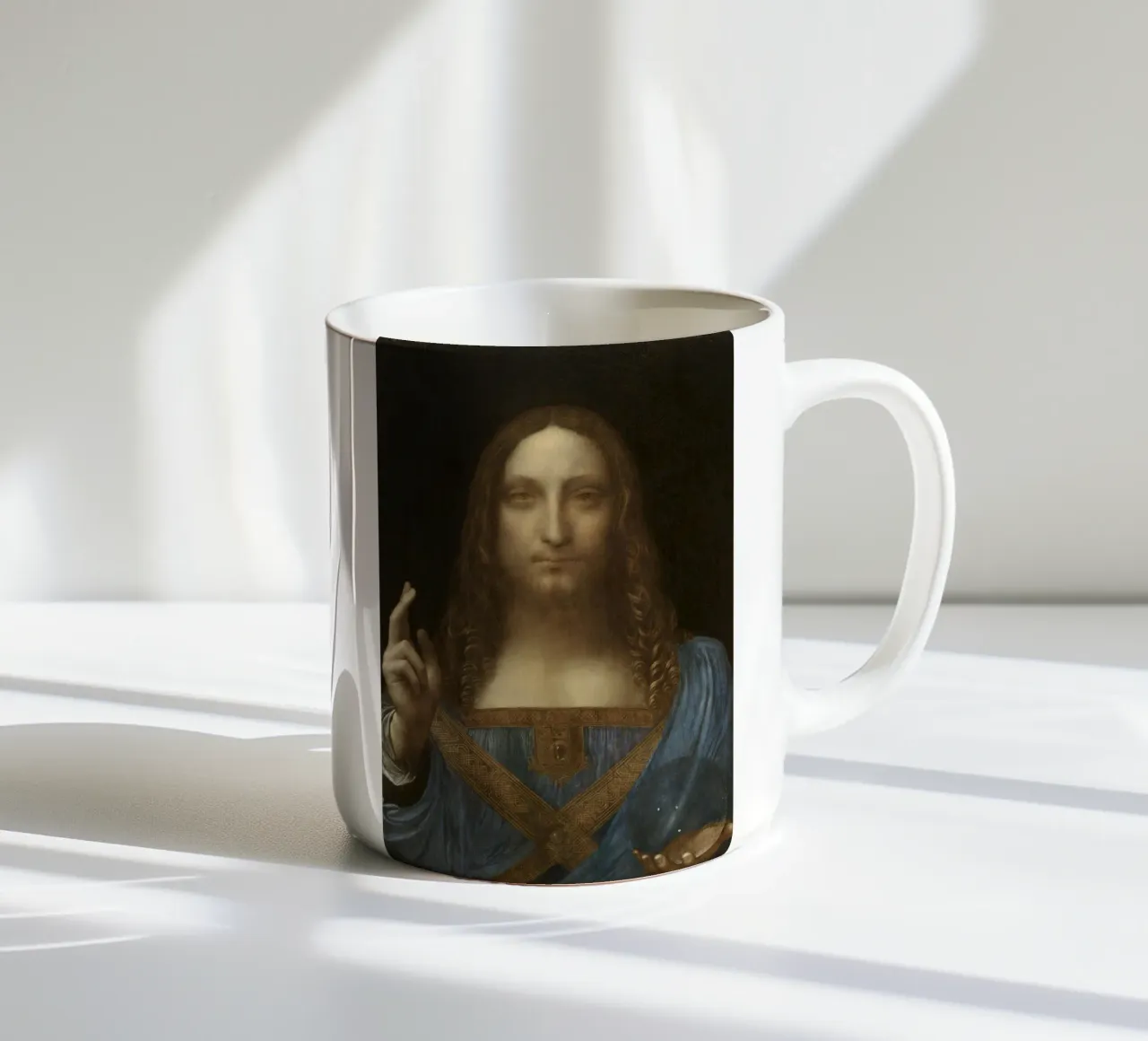 Leonardo da Vinci - Salvator Mundi ceramic mug by Timeless Artworks