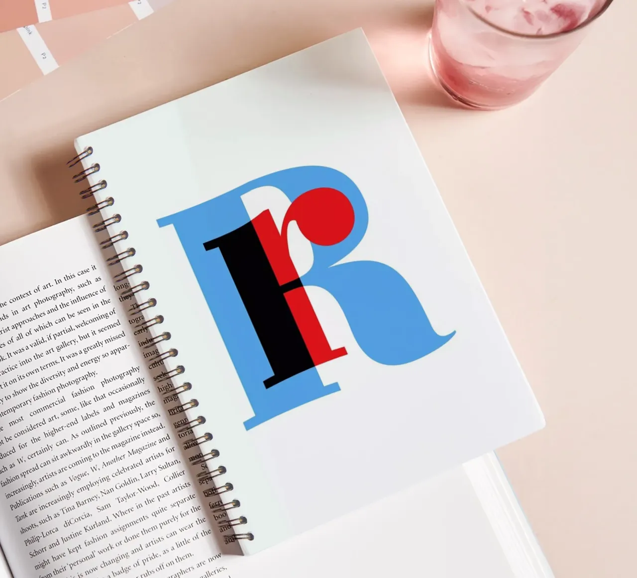 Cyan/Red R spiral notebook by Studio One