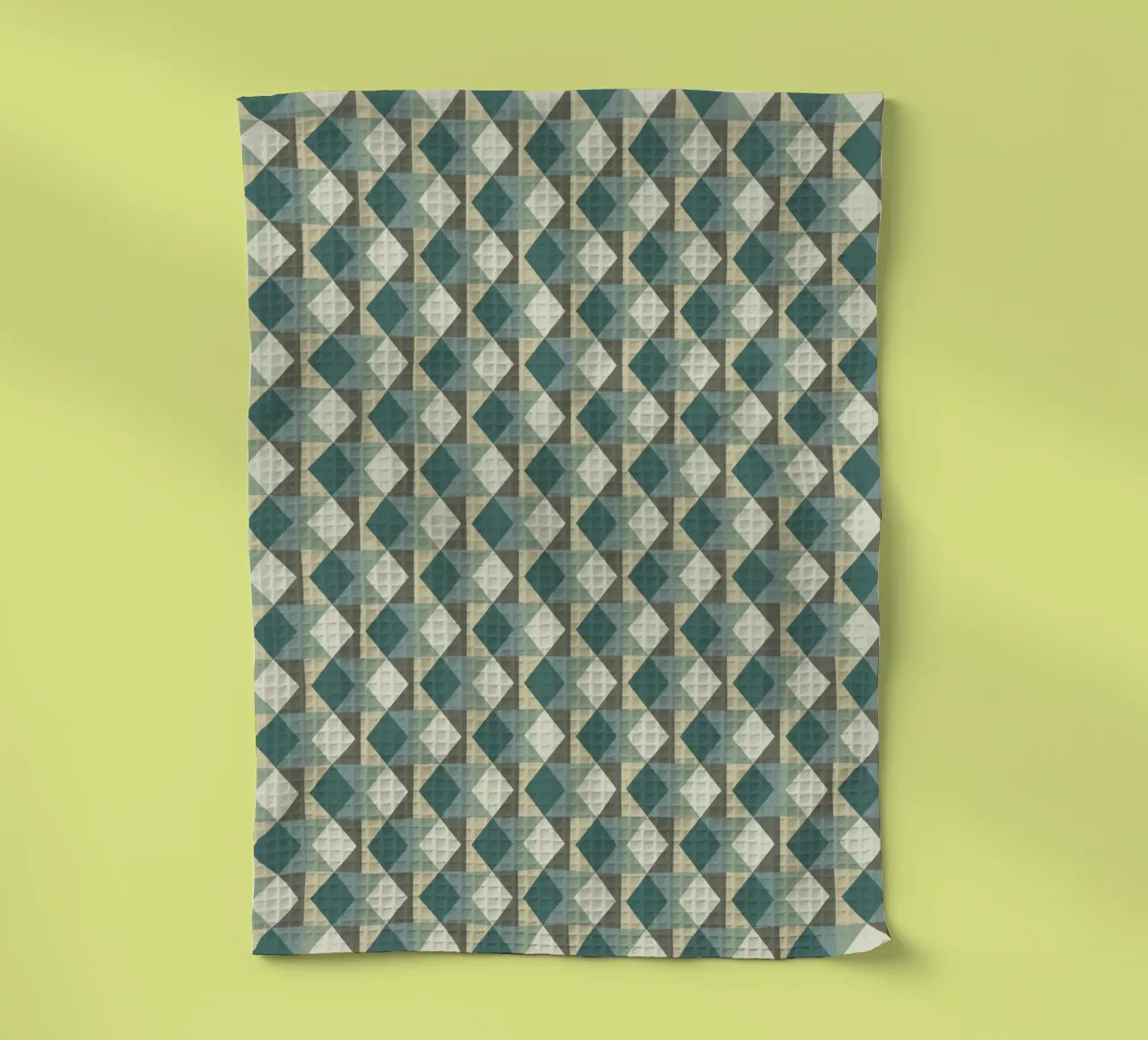 Motif géométrique vert en forme de pyramide torchon de Little Dean