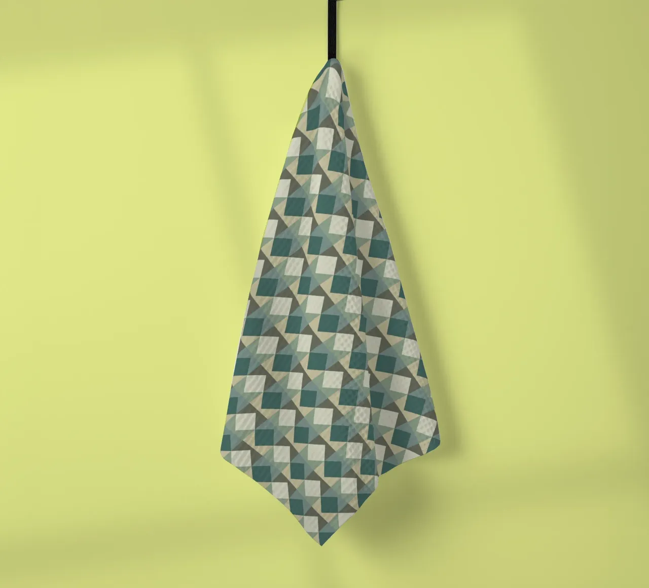 Motif géométrique vert en forme de pyramide torchon de Little Dean