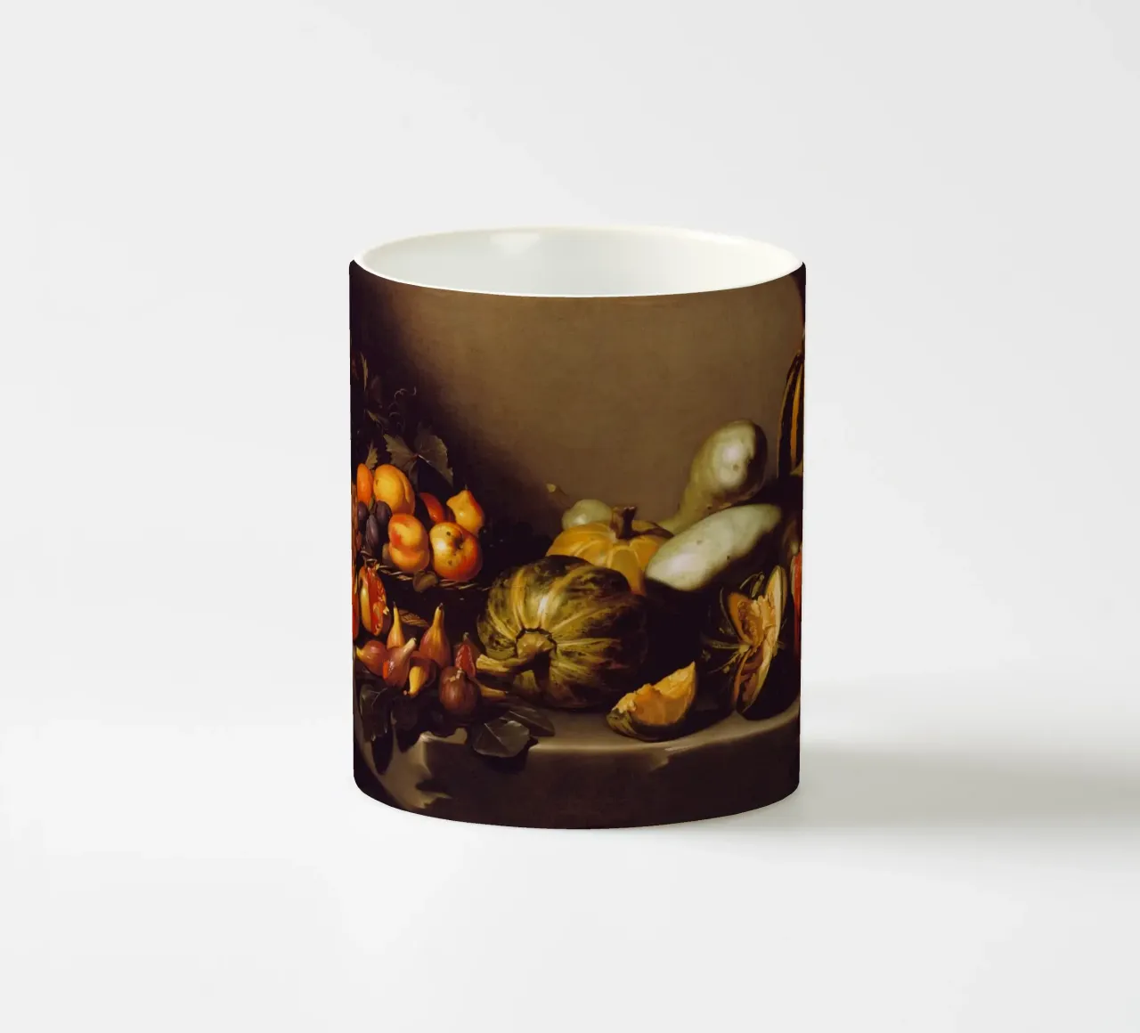 Caravaggio - Natura morta con frutta tazza in ceramica da Timeless Artworks