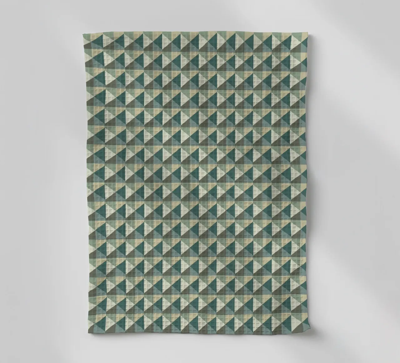 Motivo piramidale geometrico verde var 2 canovaccio da cucina da Little Dean