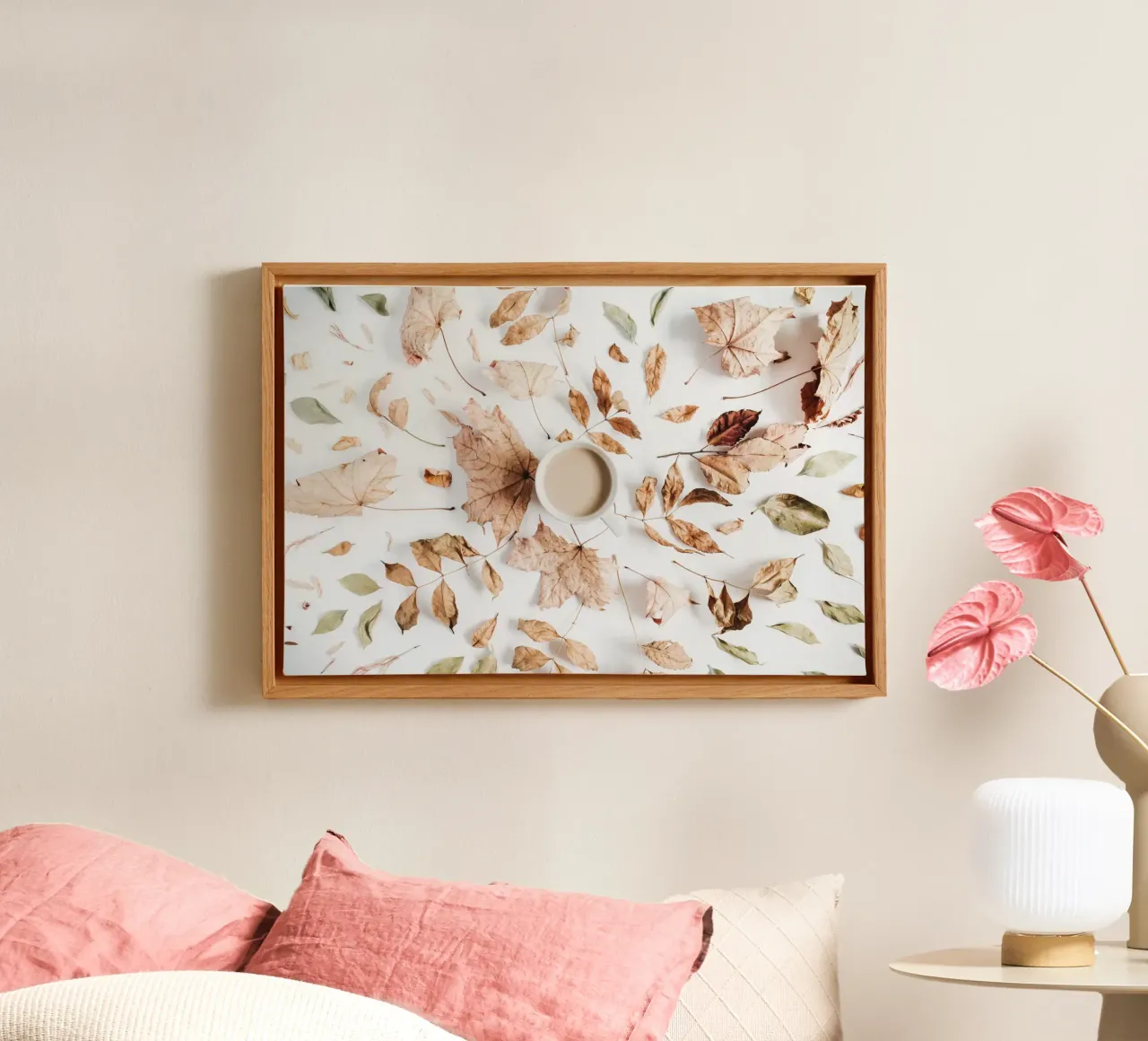 Zachte herfst canvas met Baklijst van PhotoVibe Decor
