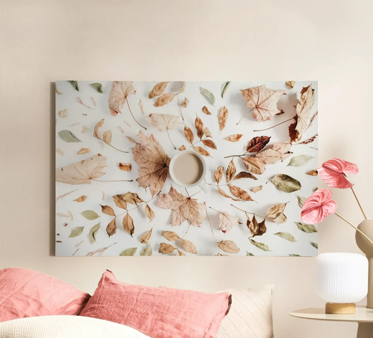 Zachte herfst canvas met Baklijst van PhotoVibe Decor