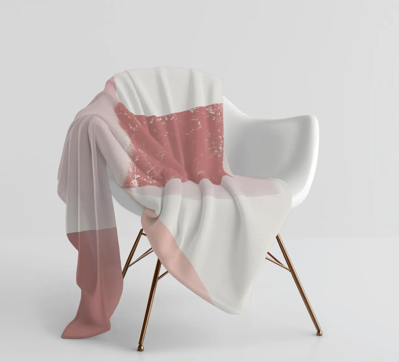 Minimal abstract pink shades fleece blanket by Little Dean