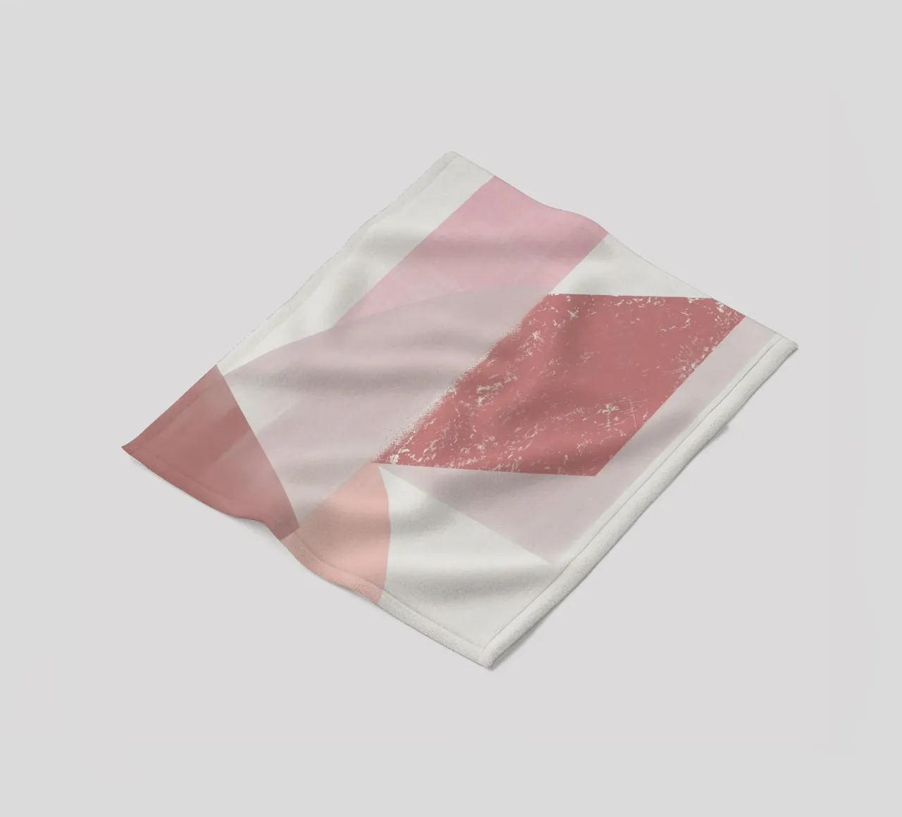 Minimal abstract pink shades fleece blanket by Little Dean