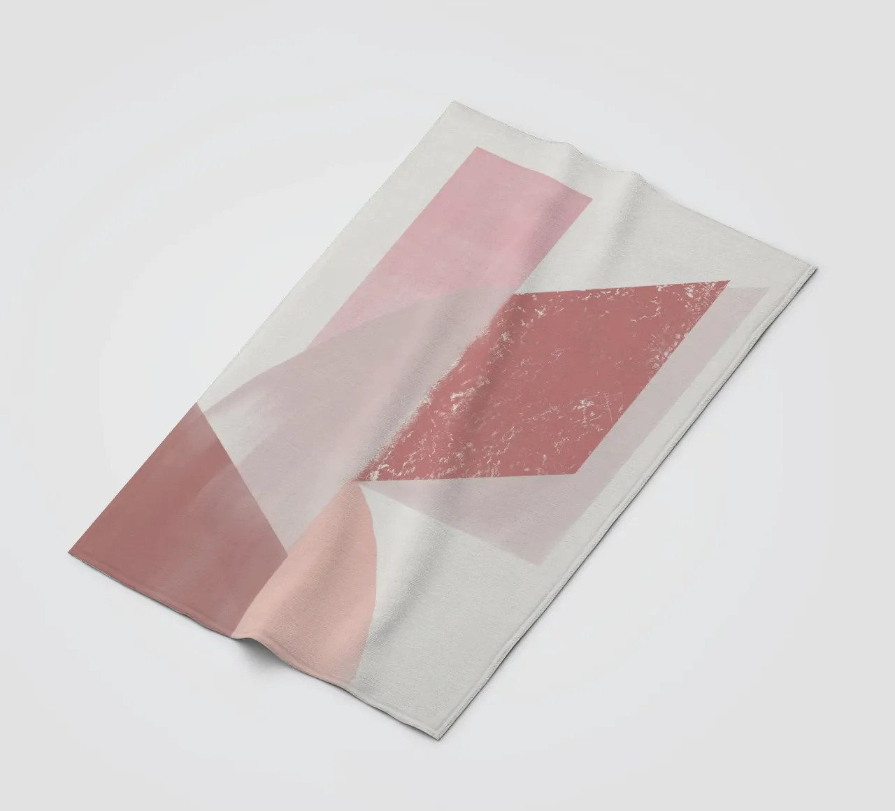 Minimal abstract pink shades fleece blanket by Little Dean
