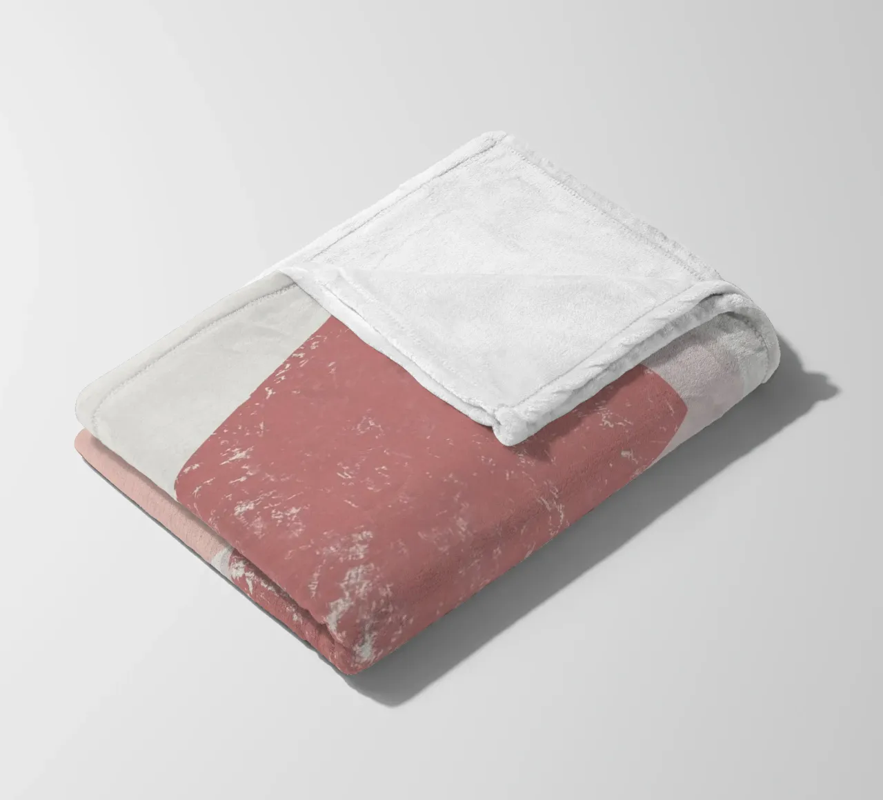 Minimal abstract pink shades fleece blanket by Little Dean