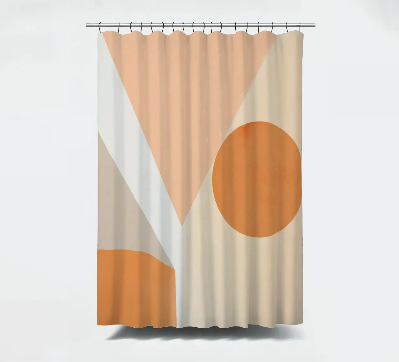 Shades of orange nordic decor shower curtain by Little Dean