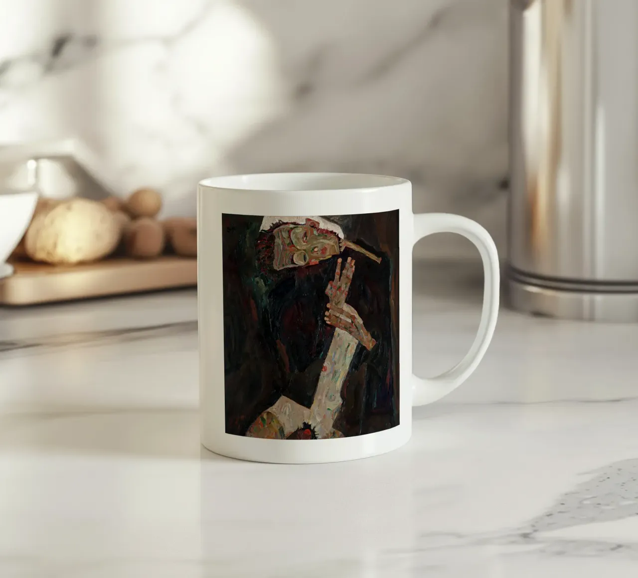 Egon Schiele - Il paroliere tazza in ceramica da Timeless Artworks