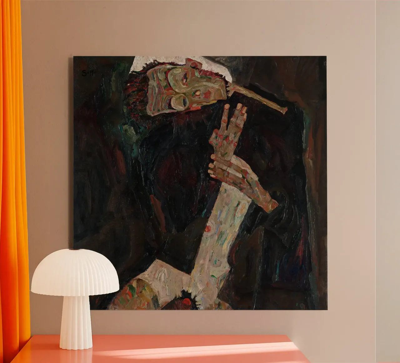 Egon Schiele - The Lyricist alu-dibond by Timeless Artworks