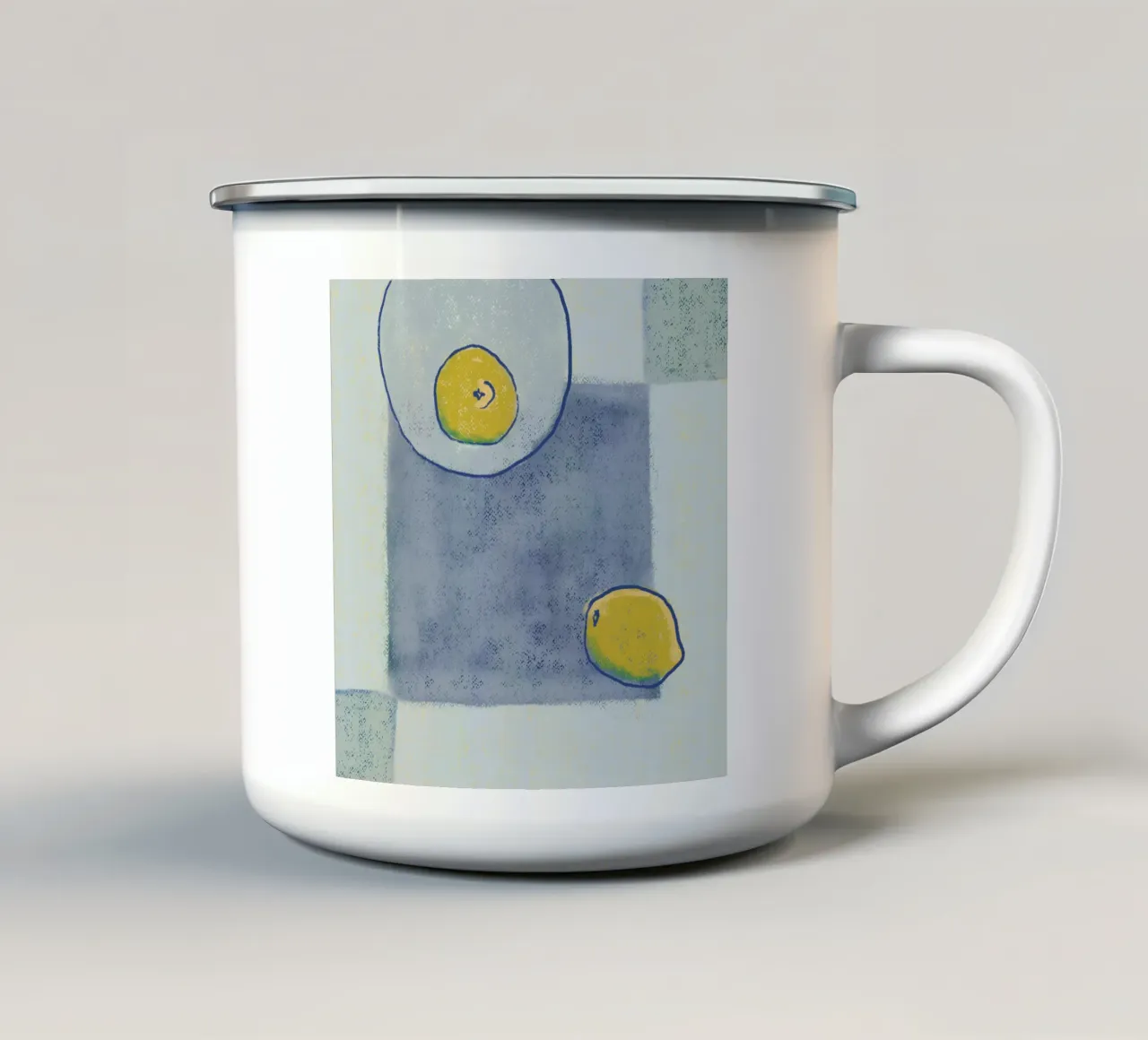 Limone e quadretti tazza in smalto da Little Dean