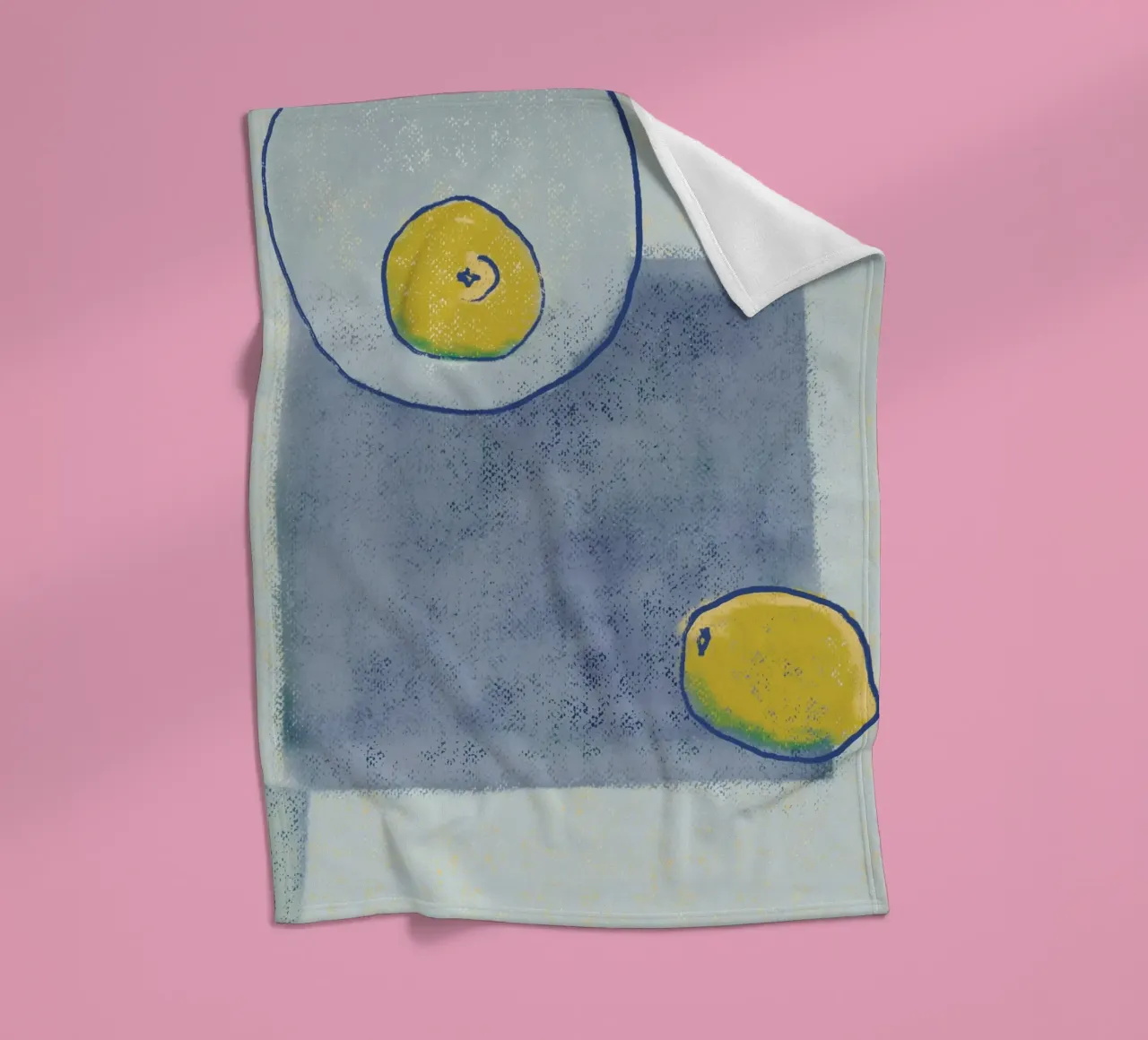 Zitrone und Quadrate Fleecedecke von Little Dean