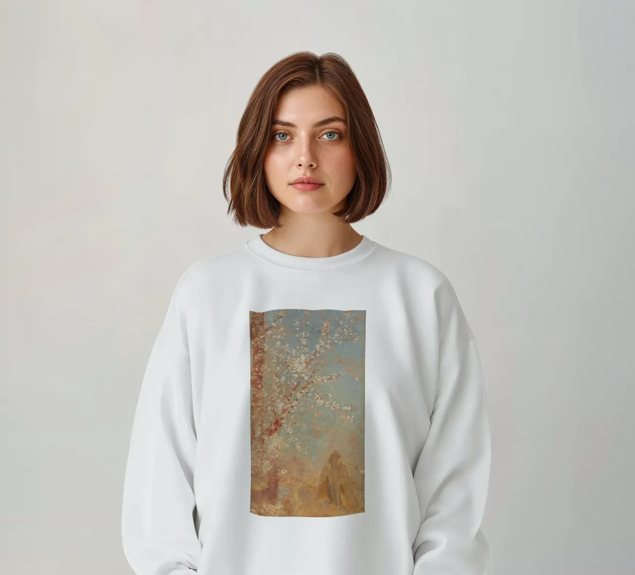 Odilon Redon - Figura sotto un albero in fiore felpa da Timeless Artworks