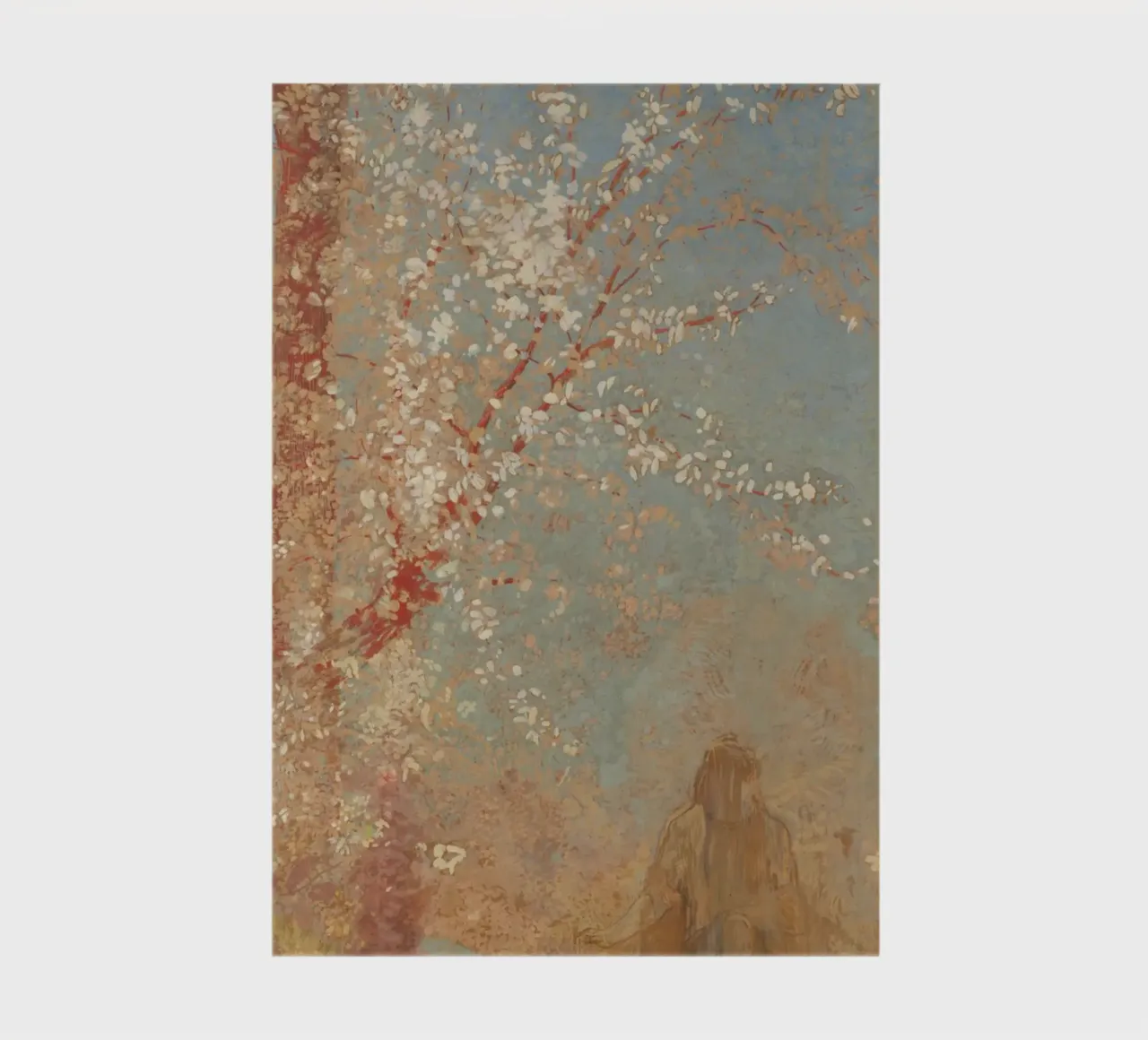 Odilon Redon - Figure under a blossoming tree notebook by Timeless Artworks