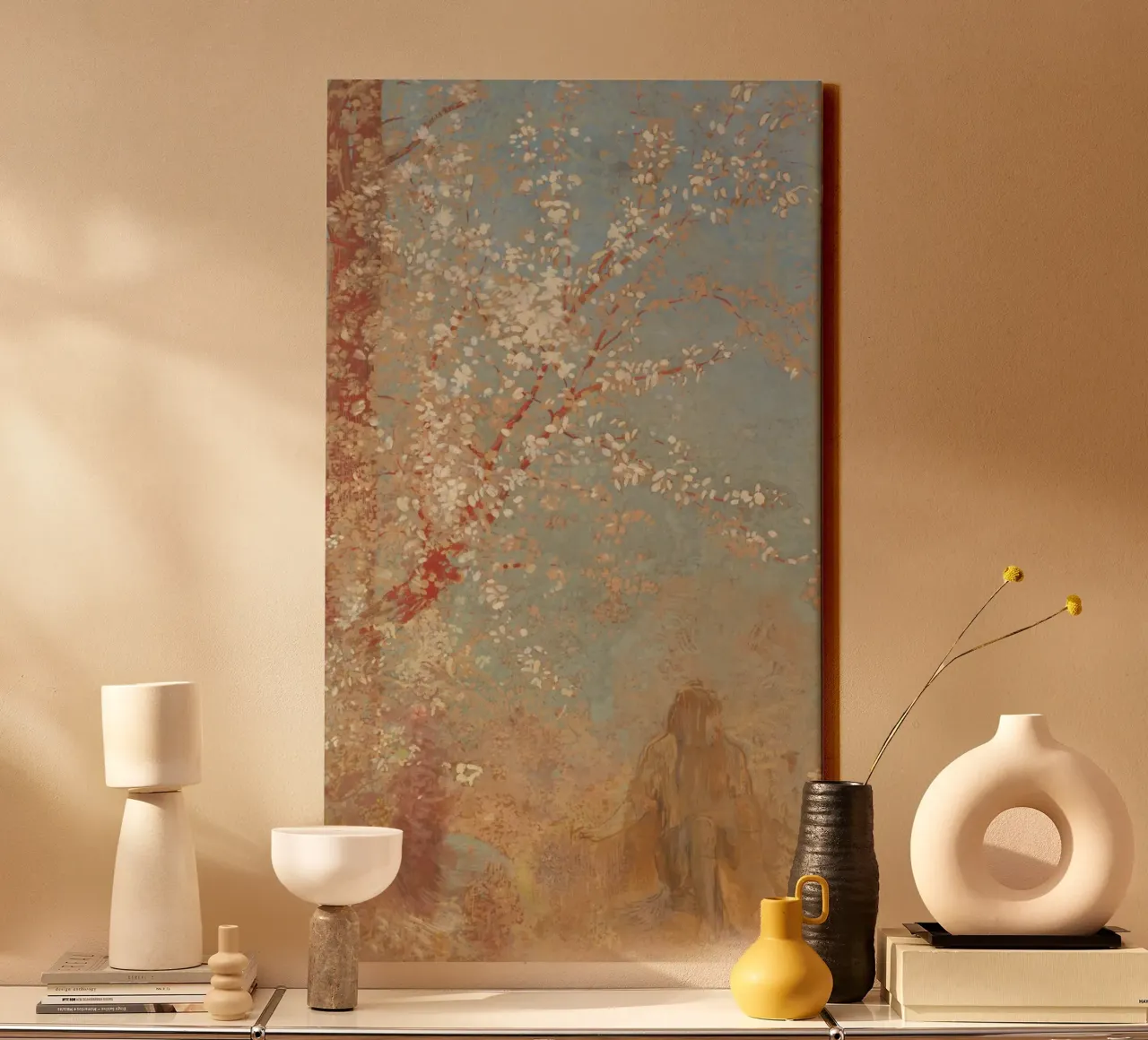 Odilon Redon - Figura sotto un albero in fiore tela da Timeless Artworks