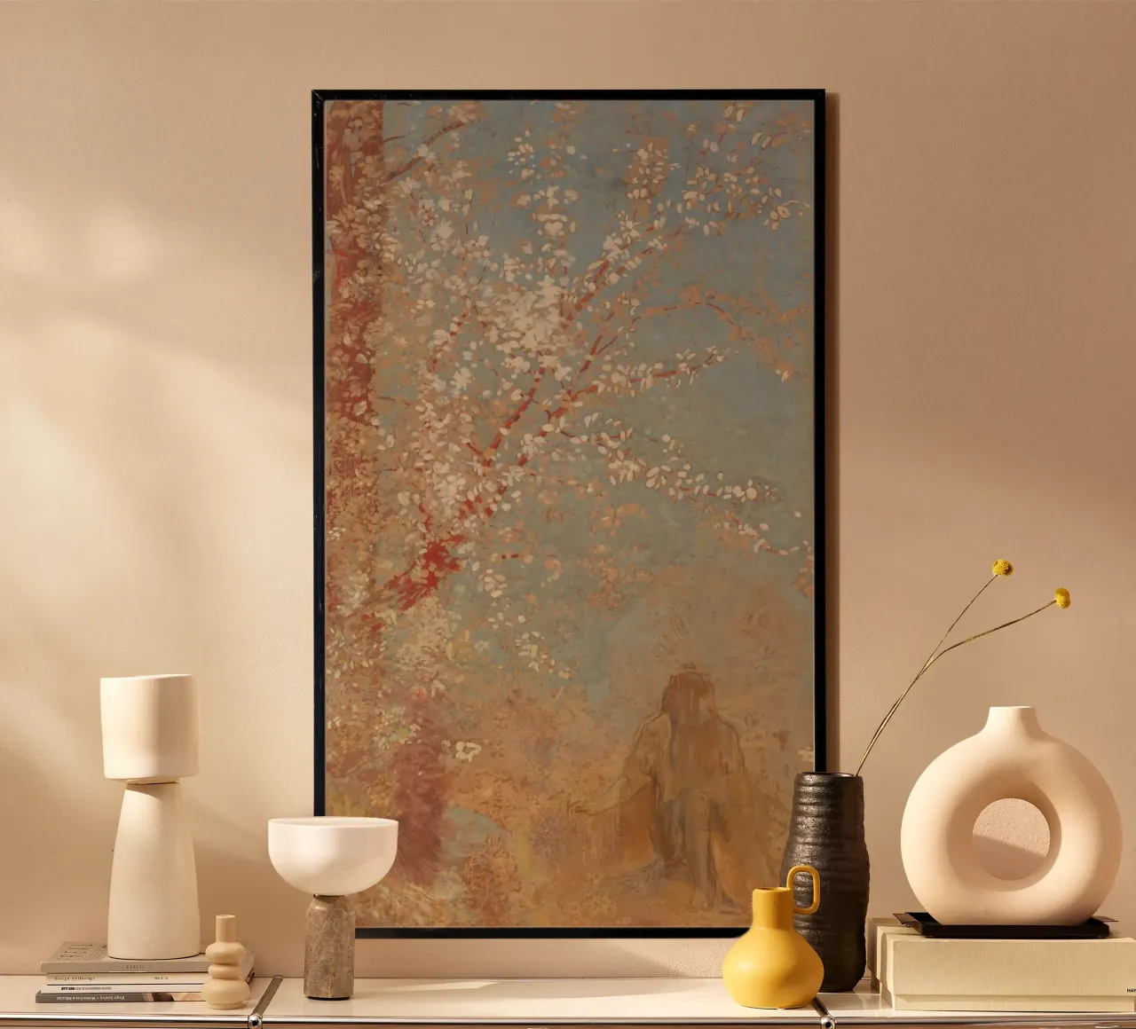 Odilon Redon - Figura sotto un albero in fiore carta hahnemühle da Timeless Artworks