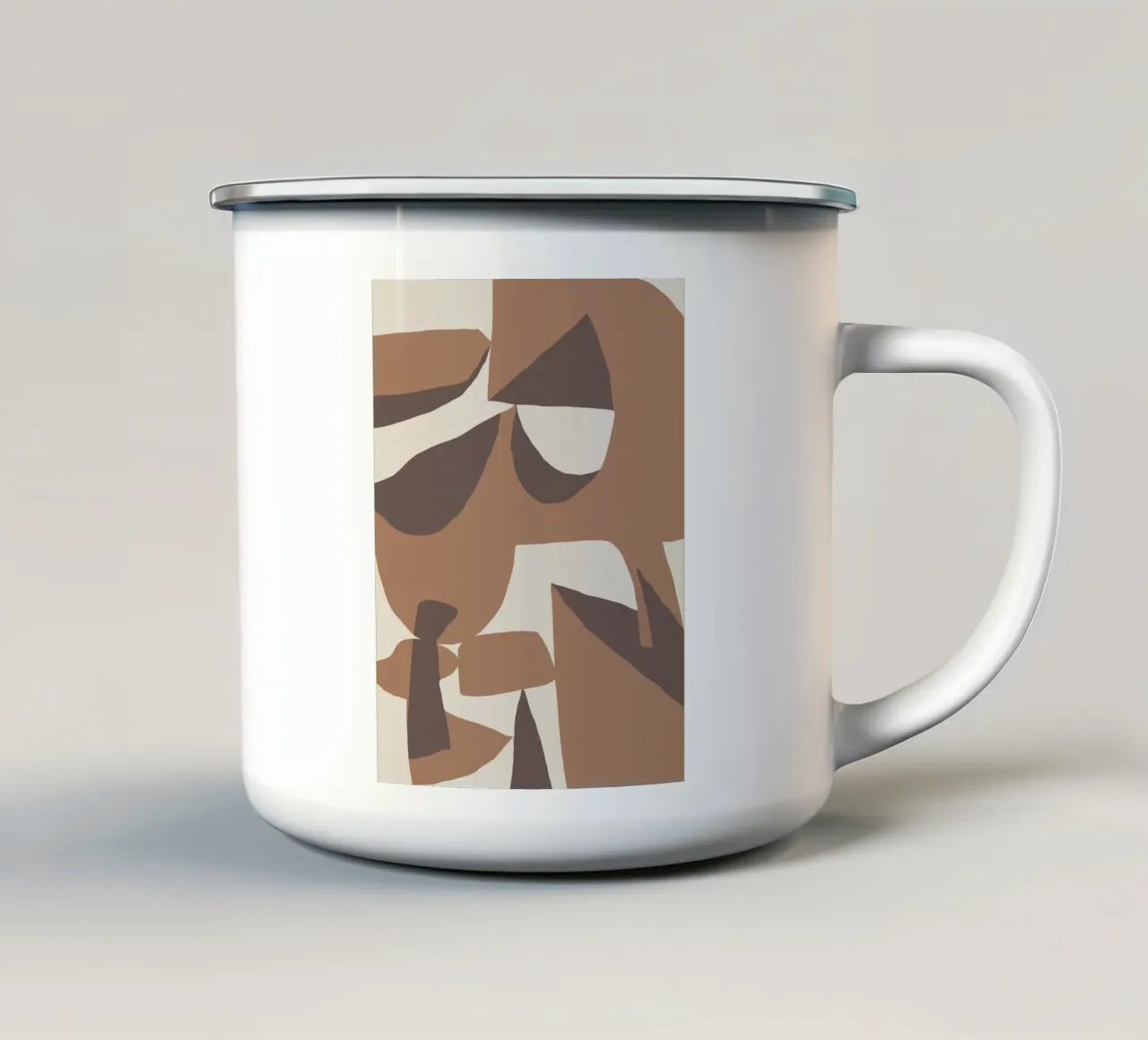 Mokka abstract decor 02 emaille mok van Little Dean