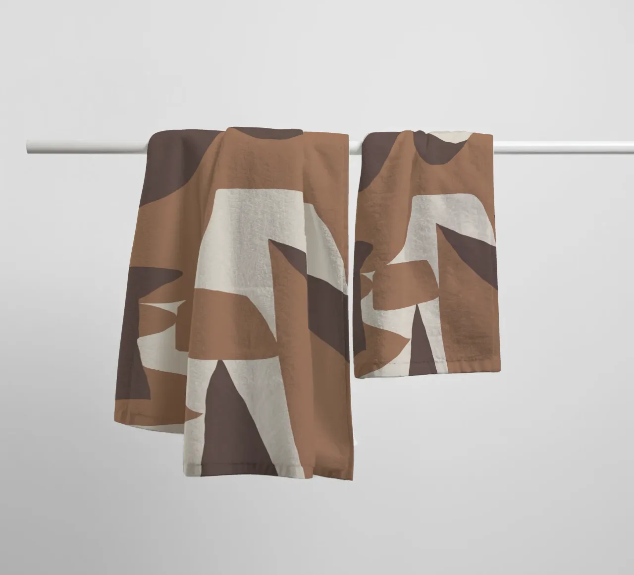 Mocha abstract decorative 02 towel by Little Dean