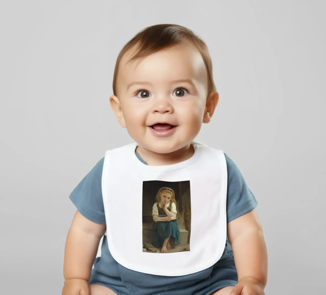 William-Adolphe Bouguereau - La lezione difficile bavaglino da Timeless Artworks