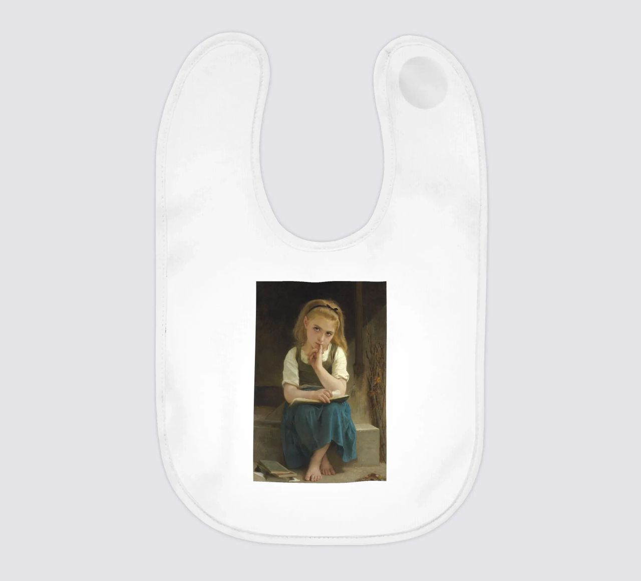 William-Adolphe Bouguereau - La lezione difficile bavaglino da Timeless Artworks