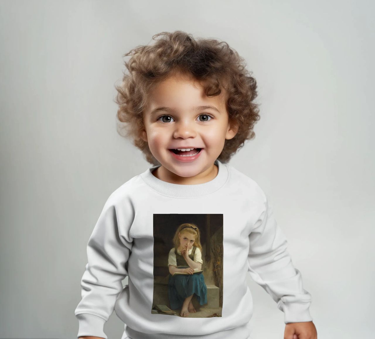 William-Adolphe Bouguereau - La lezione difficile felpa neonato da Timeless Artworks