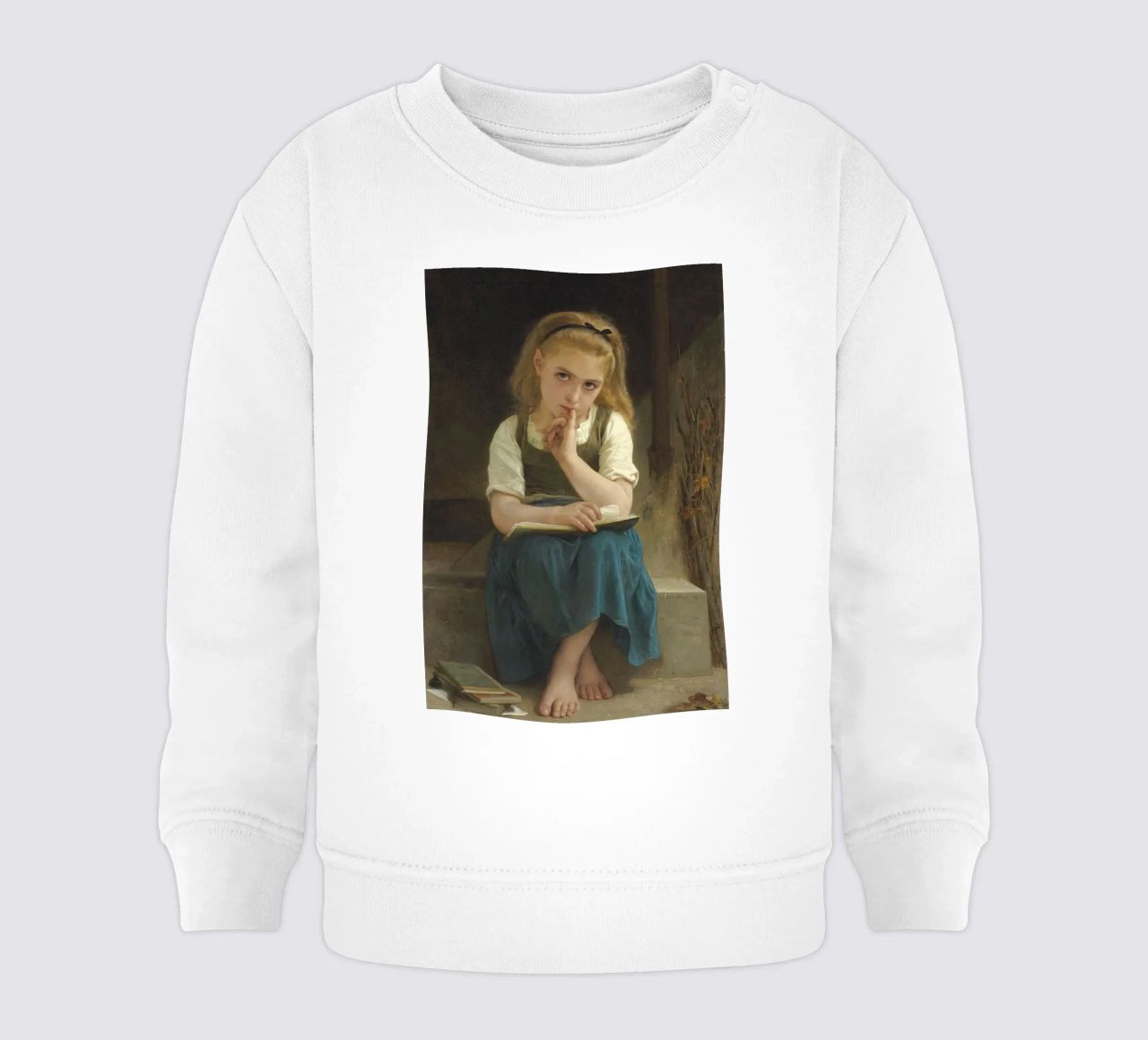 William-Adolphe Bouguereau - La lezione difficile felpa neonato da Timeless Artworks