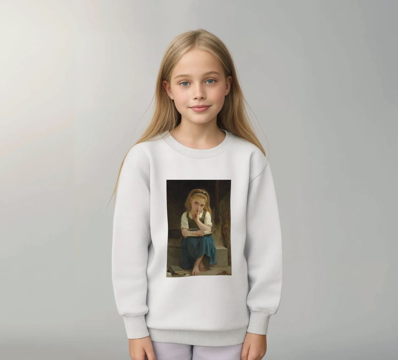 William-Adolphe Bouguereau - La lezione difficile felpa bambino da Timeless Artworks